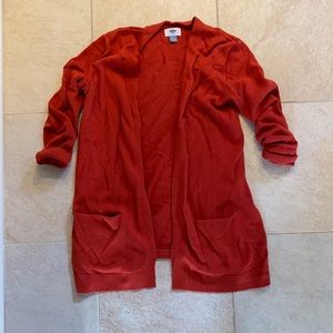 Old Navy long cardigan, orange, size M